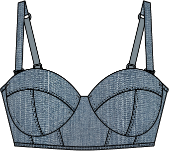 Nicole Denim Crop Corset