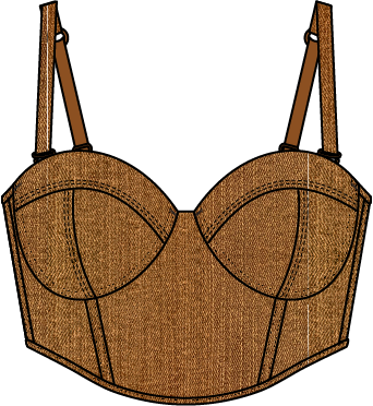 Cassandra Denim Midi Corset Brown