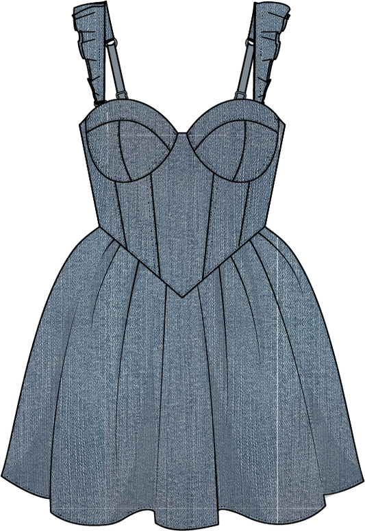 Carol Beaded Denim Dress - Limited Edition