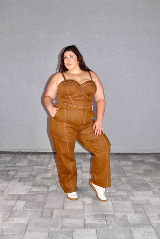 Valentina Denim Pants Brown
