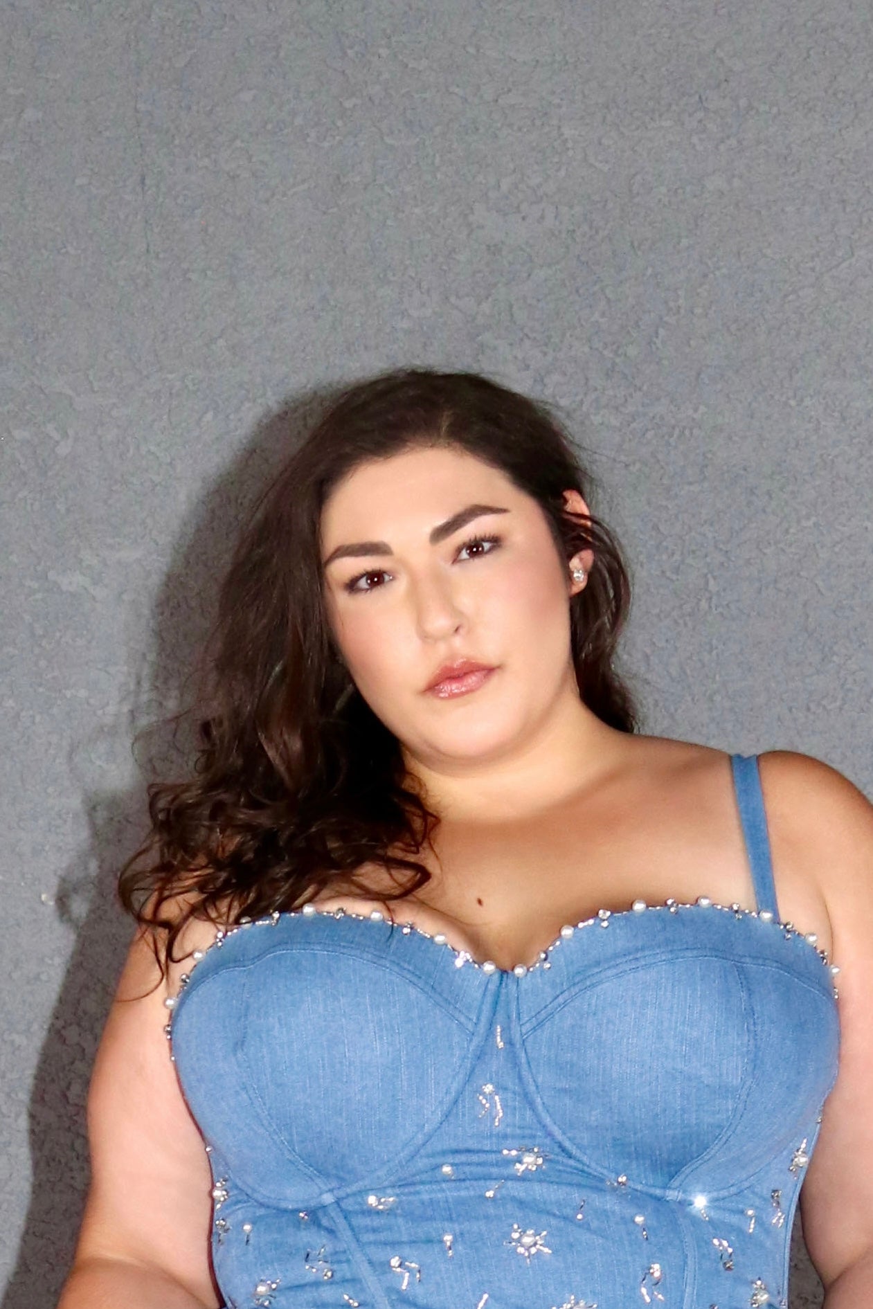 Cassandra Beaded Denim Midi Corset - Limited Edition